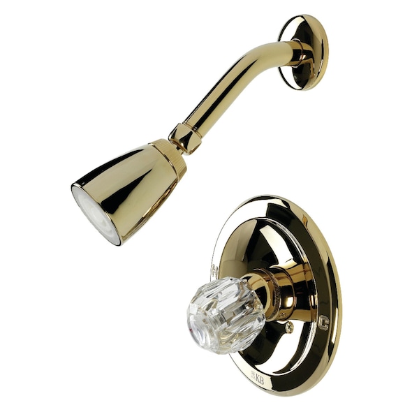 Shower Faucet, Polished Brass, Wall Mount